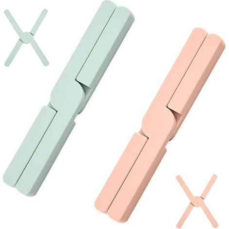 Lot de 2 dessous de plat pliables, dessous de verre en silicone résistant à la chaleur, coussin isolant de cuisine créatif (1/5)
