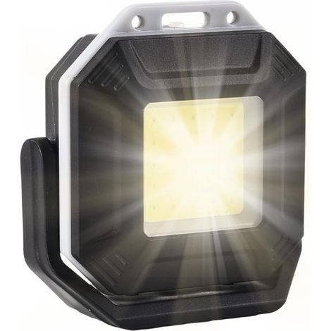 Lampe de camping, lampe magnétique ABS, rechargeable par USB, éclairage lumineux, étanche, design polyvalent à suspendre, pour pêche, atelier, garage, voiture, aventure en plein air, 5,5 x 6,9 x 2,6