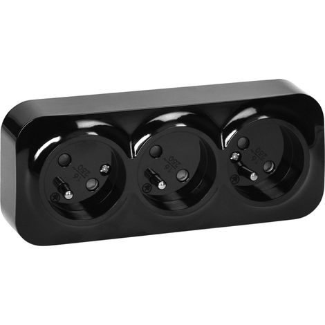 Orno ToDo enchufe triple negro 16A 230V