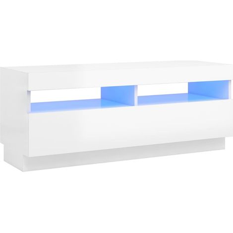 Mobile TV multimediale scaffale per televisione televisione buffet sala da pranzo soggiorno camera da letto con luci LED luminose 100 x 35 x 40 cm bianco 020026630
