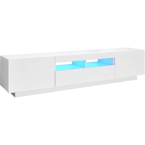 Meuble TV avec lumières LED Blanc 180x35x40 (1/5)