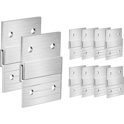 Lot de 10 supports de fixation robustes en métal pour cadres photo, tableaux, miroirs et autres objets à accrocher au mur (barre en Z). (1/4)