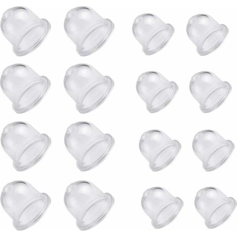 16Pcs Pompe Amorçage Poire Amorcage Gasoil Carburant Primer Ampoule Tasse D'Huile De Carburateur Transparente Poire D'Amorcage Debroussailleuse Pour Tondeuses À Essence Soufflantes 18.5/22Mm (1/5)