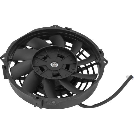 Ventilateur électrique universel noir de 10 pouces avec 10 pales, ventilateur mince à double sens de rotation, 12 V CC pour voitures (1/5)