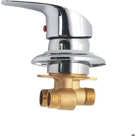 Mitigeur Cabine de Douche Robinet de douche en laiton Inverseur de sortie Robinet mitigeur de douche chromé Connecteur G1/2" Mit (1/5)