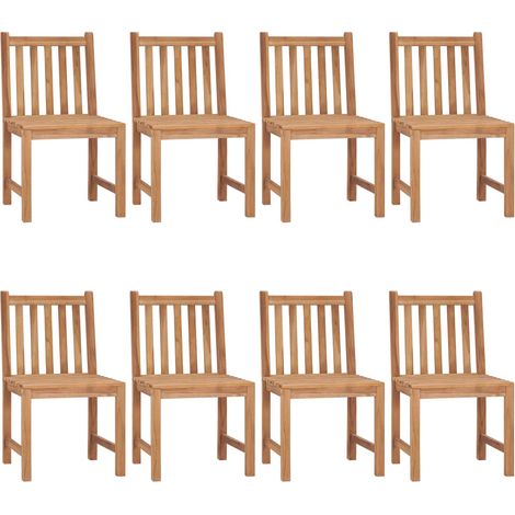 Maison Exclusive - Gartenstühle 8 Stk. mit Kissen Massivholz Teak