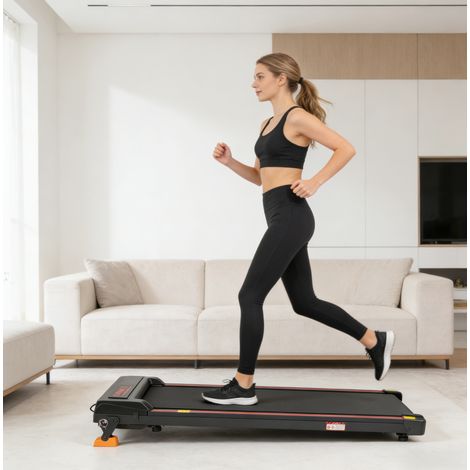 Walking pad pliable pour la maison 1-6 km/h avec application, télécommande et écran LED, 110 kg (1/5)