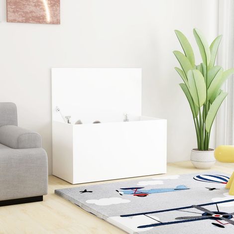 Coffre de rangement,Bac de rangement Blanc 84x42x46 cm Bois d'ingénierie -BV41431 (1/5)