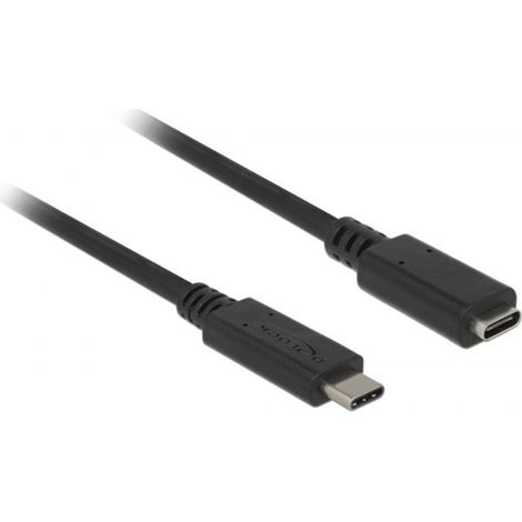 Delock USB-Kabel USB 3.2 Gen1 USB-C® Stecker, USB-C® Buchse 1.00 m Schwarz 85533 (1/3)