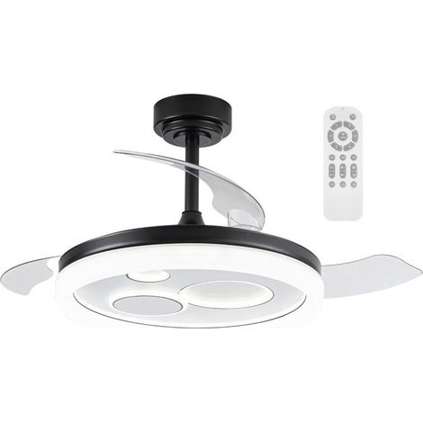 Ventilador LED aspas retráctiles Raina Negro CCT Dim (50W) (1/5)