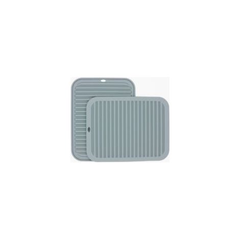Grand dessous de verre en silicone pour table ou pot de fleurs, polyvalent et disponible en plusieurs couleurs (gris clair/rectangulaire) (1/5)
