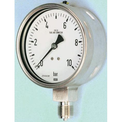 Manomètre RS PRO, 0bar à 10bar, Ø cadran 100mm ( Prix pour 1 )