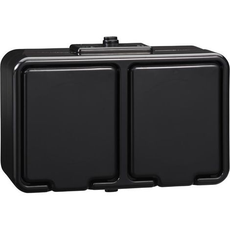 Presa doppia Schneider Cedar Black IP44 Nt-230H05