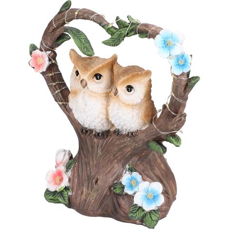 Veilleuse solaire de jardin en forme de cœur, figurine d'animaux simulant un couple, pour balcon, cour ou décoration extérieure JX1009 (1/5)