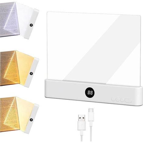 1 Lampe Lecture LED Rechargeable, 3 Couleurs, Minuterie, Portable Livre (1/5)