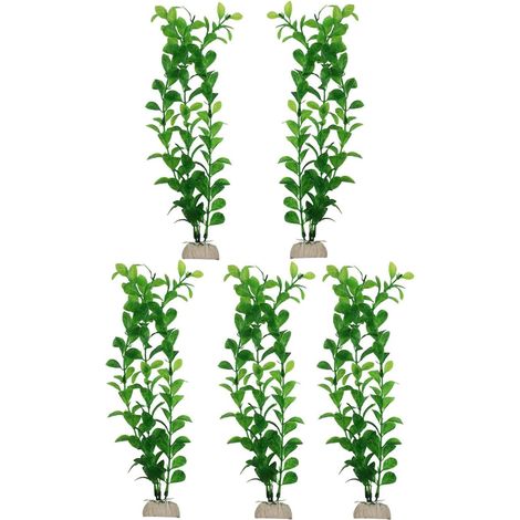 5 Plantes Artificielles pour Aquarium - Plastique Sécuritaire pour Poissons - Décoration Réaliste pour Aquarium d'eau Douce (1/4)