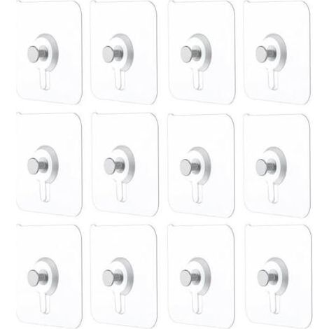 12 attaches autocollantes pour cadres, sans perçage, pour accrocher vos cadres photo. (1/4)