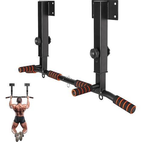 Barre de traction réglable jusqu'à 200 kg poignées antidérapantes équipement de musculation maison salle de sport (1/5)
