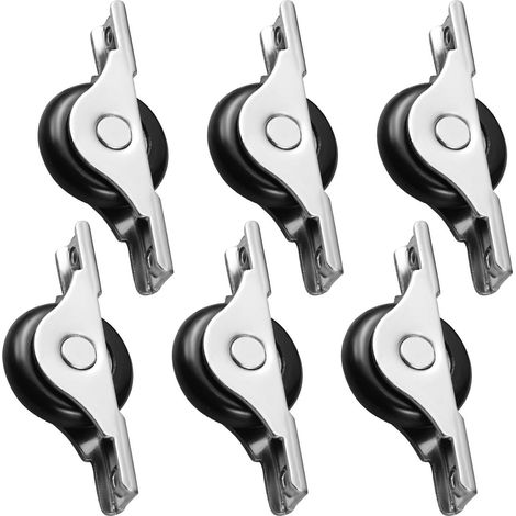 Roulettes pour porte coulissante de meubles en nylon et métal, lot de 6, capacité élevée, mouvement silencieux, pour portes de placard et dressing (1/5)