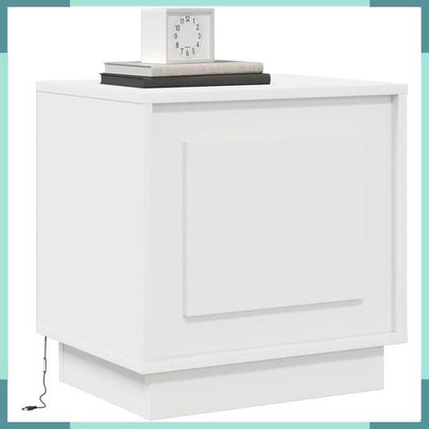 869562 Cabinet de chevet Blanc 44 x 34,5 x 45 cm Bois d'ingénierie (1/5)