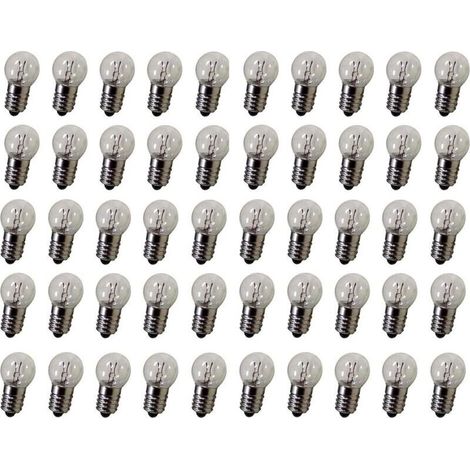 Lot de 50 ampoules E10 2,5V 0,3A – Lumière blanche chaude – Culot à vis – Pour équipements d'inspection et lampes de poche (1/2)