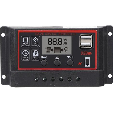 5V/2,5A PWM-Solarladeregler mit zwei USB-Anschlüssen, automatischer Erkennung von 12V/24V 30A für Mobilfunkmodule (1/5)