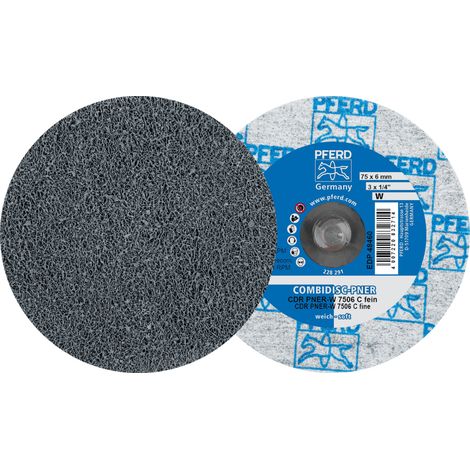 PFERD TOOLS COMBIDISC verpresste Vliesronde CDR PNER Ø 75 mm Weich SIC Fein für Finish 25 Stk (1/4)