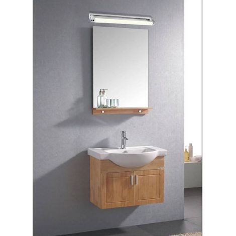 TRADE SHOP - Applique Led Lampada Da Specchio Lineare 7 Watt 45cm Bagno Luce 4000k 6500k F02 - -Bianco Naturale      -