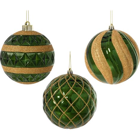 pallina di natale infrangibile lucida D 12 cm verde pino decori modello assortito Peraga Christmas