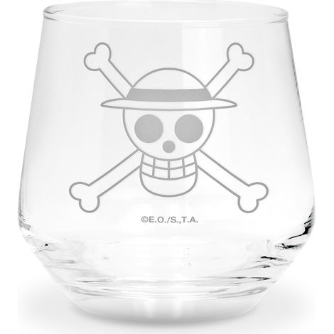 ABYSTYLE – Bicchiere ONE PIECE Skull Luffy – Prodotto Ufficiale – Vetro Premium – Capacità 300 ml