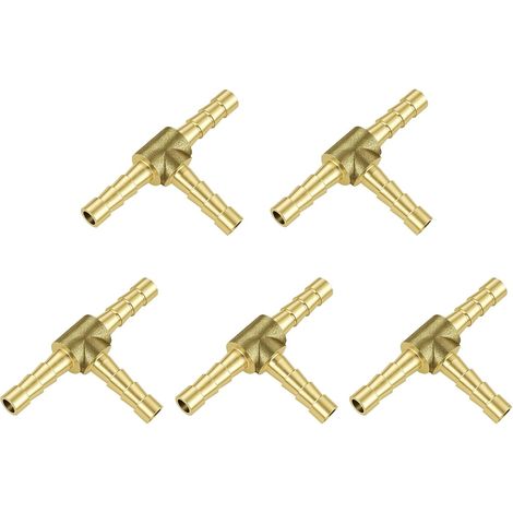 T-tuyau Connecteur 5mm, 5 Raccords de Tuyau T pièce en Laiton (1/5)