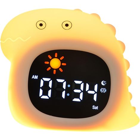 Réveil animal avec veilleuse, horloge numérique dinosaure, réveil pour apprendre à dormir, luminosité réglable (1/5)