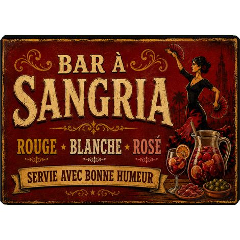 Planche cuisine Bar à Sangria Espagne vintage 29 x 20 cm (1/2)