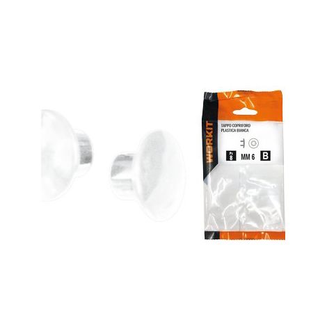 TAPPO COPRIFORO SELF WORKIT - PLASTICA BIANCA MM 10 CF=PZ 30- 5 confezioni