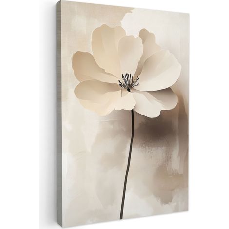 CUADRO EN LIENZO Flor - Beige - Pintura - Sombra Lienzo Para Dormitorios 60x90 cm