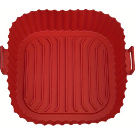 Lot de 5 Tapis en Silicone pour Friteuse à Air, Résistant à la Chaleur, Tapis Cuisson Four et Gril, Rouge Alimentaire (1/5)