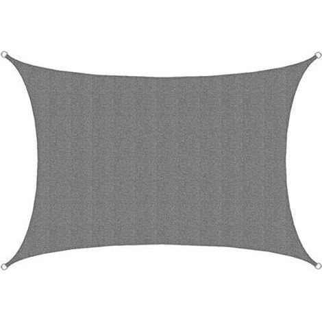 UV-Sonnensegel – 3 x 4 m, rechteckig, Sonnenschutz, Garten, Balkon, Segeltuch, Grau