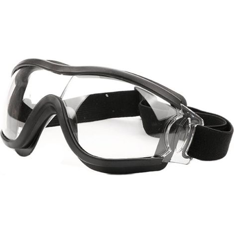 Lunettes de sécurité parfaitement adaptées au travail. Lunettes de sécurité anti-poussière avec surlunettes universelles. Protection oculaire anti-rayures, noires. (1/5)