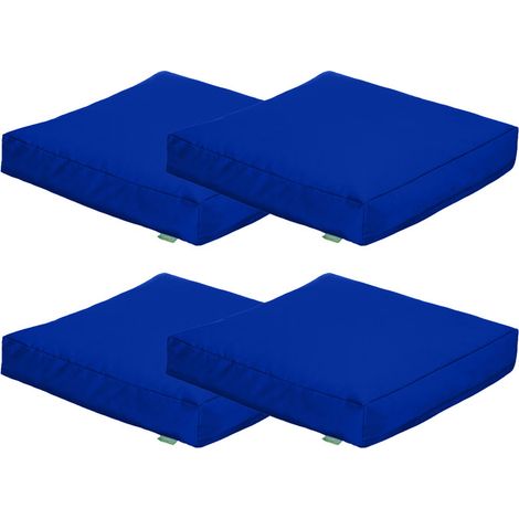 Gardenista - Cuscino per esterni, cuscini da pavimento resistenti all'acqua per giardino, 60x60x10 cm comodo cuscino per sedia da giardino - Blu 4pz (1/4)