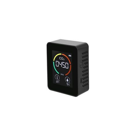 Détecteur d'air CO2, détecteur de dioxyde de carbone, moniteur de CO2 pour serre de Production agricole, Noir (1/5)