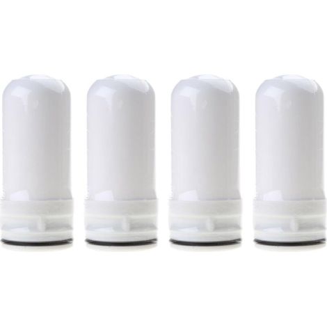 Lot de 4 filtres céramiques pour robinet de cuisine – Filtration charbon actif – Élimine chlore et sédiments – Cartouches filtrantes