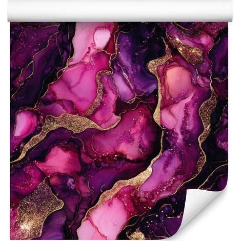 Papel pintado morado tinta y burdeos para salón y dormitorio, 50x1000 cm (1/5)