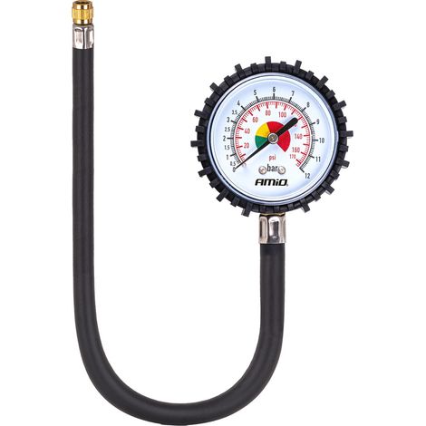 Manómetro analógico con manguera de 30 cm y 12 bar amio-04468 (1/5)
