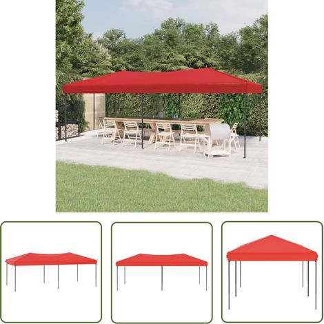 Campingzelt - vidaXL Partyzelt Faltbar Rot 3x6 m - Grillzelt (1/5)