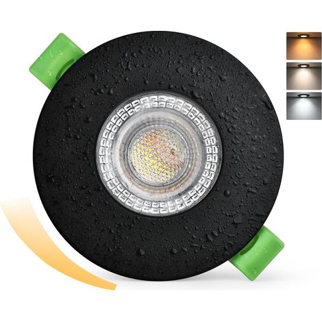 Projecteur LED Encastré 230V Dimmable 60-75mm Forage, Spot LED 7W 770LM Ultra Plat, Spot de Plafond 2700K/4000K/6000K, Luminaire Encastré IP65 pour Salle de Bain Balkon Salon, Blanc 6 Pièces (1/5)