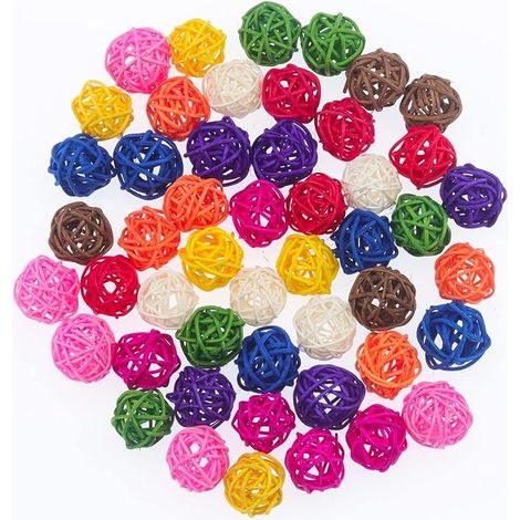 Boules de Rotin Osier Rotin Jouets pour Petits Animaux Rotin pour Oiseaux Perroquet Artisanat Fête Mariage Table Décoration (1/5)