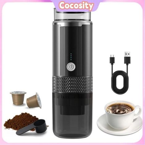Cocosity petite cafetière Machine à café expresso électrique portable, fonctionnement à un bouton electromenager cafetiere Noir (1/4)