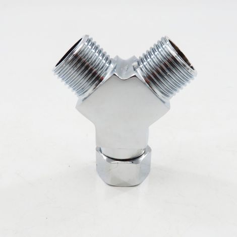 Vanne d'angle à trois voies tout cuivre, une entrée, deux sorties, double commande interne et externe à quatre points, adaptateur de vanne de distribution pour chauffe-eau à quatre points (eau chaude (1/3)
