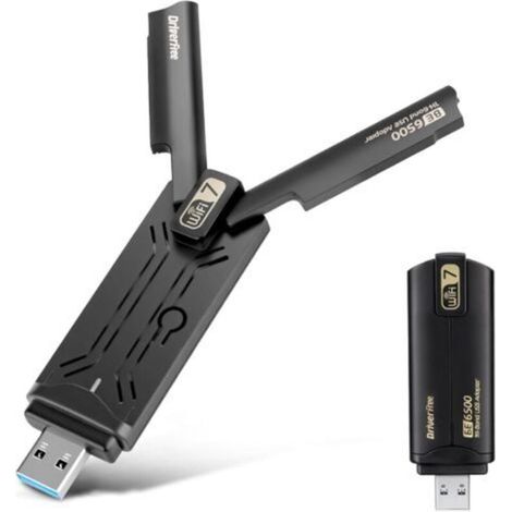 Clé WiFi 7 USB pour PC BE6500, Tri-Bande 6GHz/5 GHz/2,4 GHz, Adaptateur Cle USB WiFi, Dongle WiFi, MLO/USB3.0/WPA3 pour Windows 10/11 (1/5)