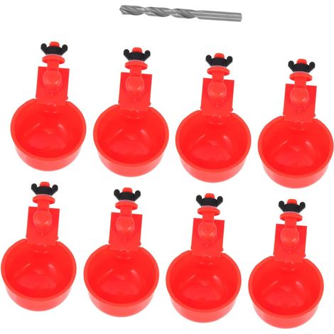 Abreuvoir Automatique pour Poulets Rouges en Plastique et Acier Inoxydable, Supporte Plusieurs Volailles, pour Élevages Commerciaux et Usage Domestique (1/5)